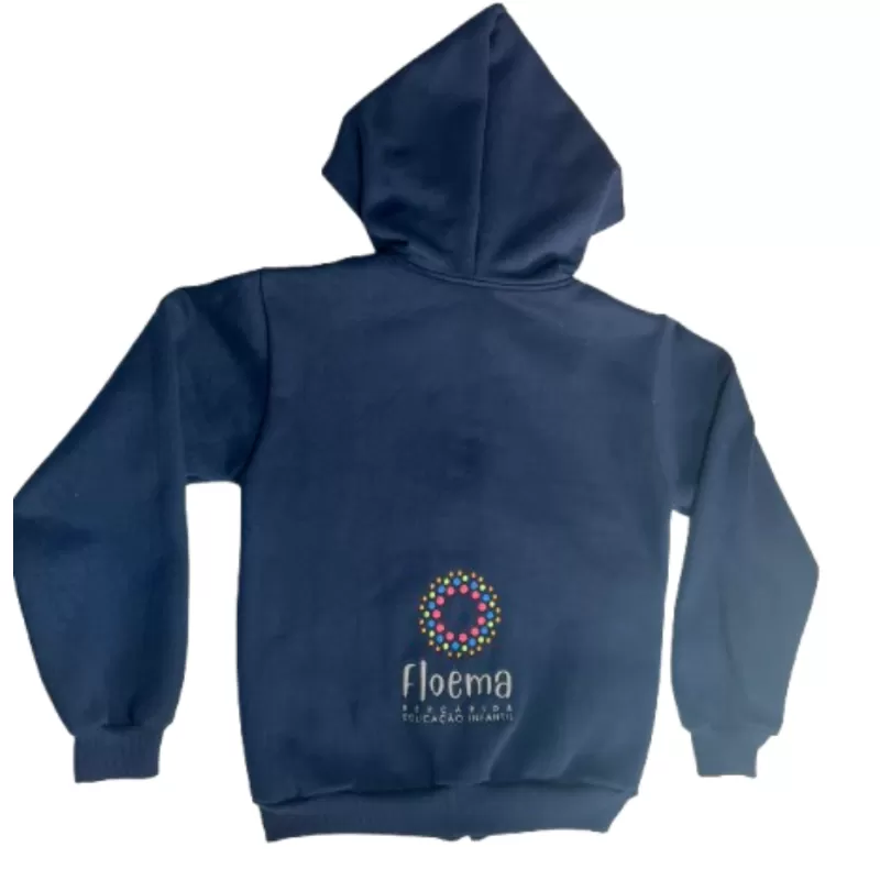 Agasalho Moletom Aberto com Capuz e Bordado